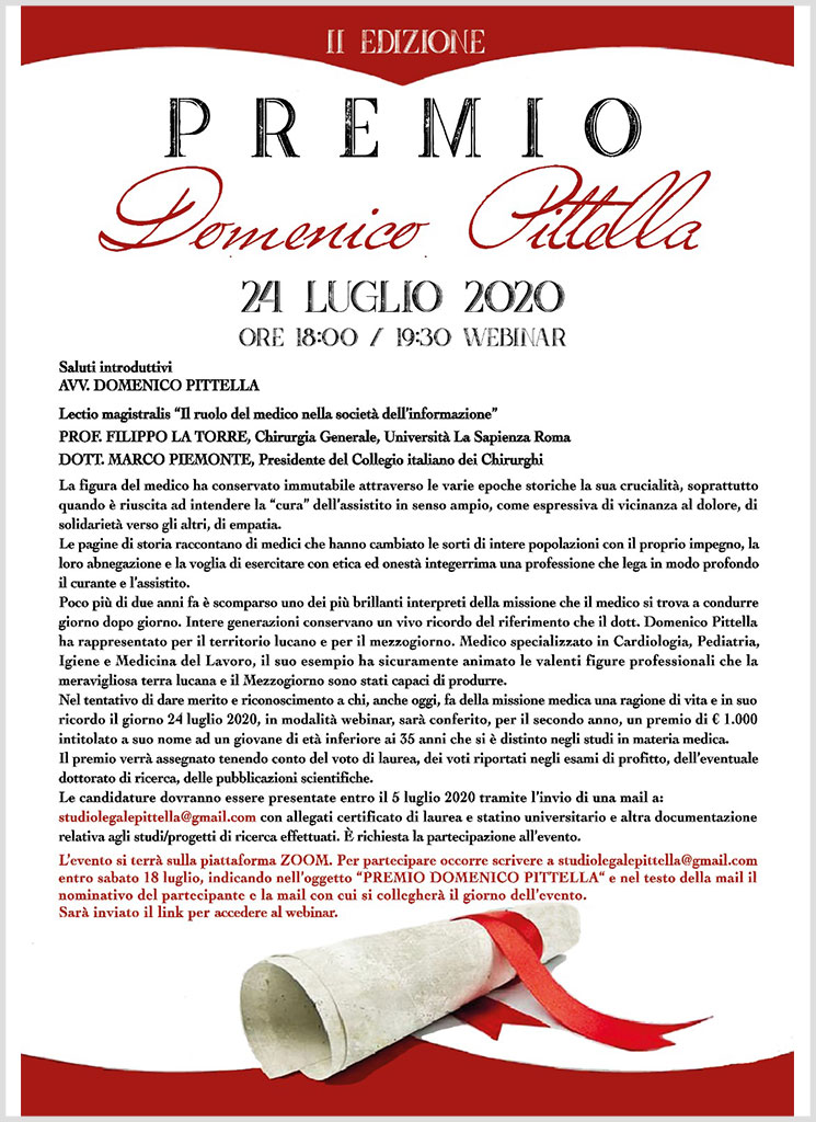Locandina Domenico Pittella 2° Edizione